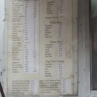 English Menu