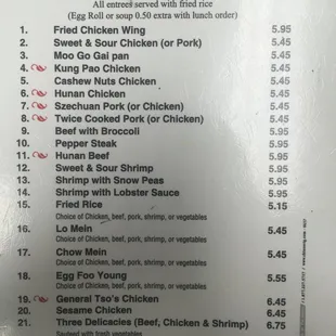 menu