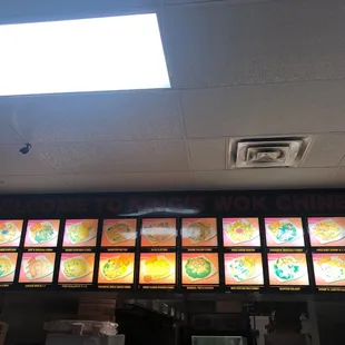 the menu of the restaurant