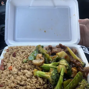 Hunan beef lunch