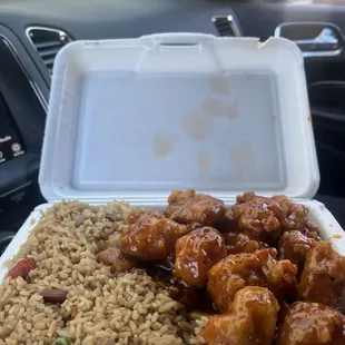 Orange chicken lunch
