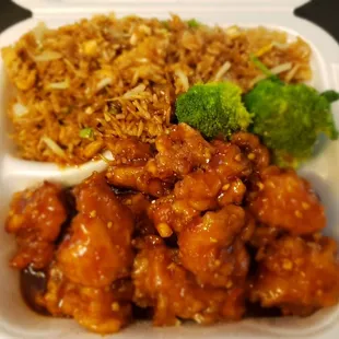 General Taos chicken lunch special.