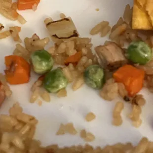 the leftover of rice and vegetables