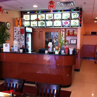 the inside of a restaurant