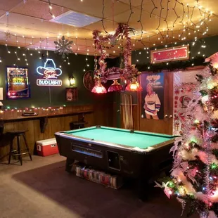 Bartender Lynn does a great job with the Christmas decorations each year!