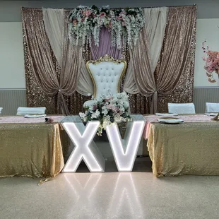 Beautiful setup for a Quinceanera