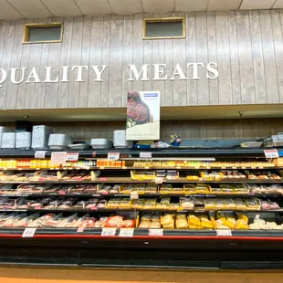 Stocked meats, next to (not shown) butcher counter