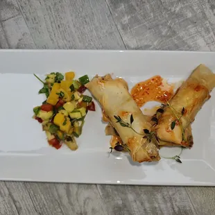 Jam Rock Spring Rolls
Filled with Ackee and salted Fish