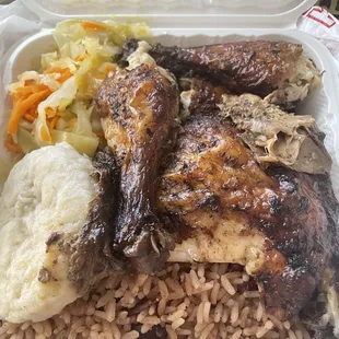 Large jerk chicken plate