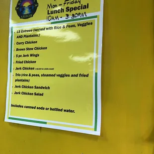 Lunch specials