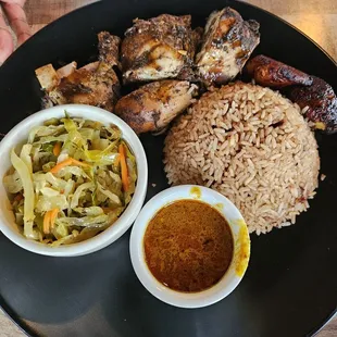 Jerk Chicken dinner plate