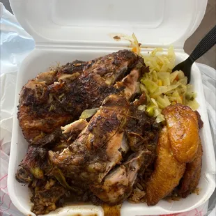 Jerk Chicken with Oxtail gravy.