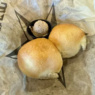 Complimentary rolls w cinnamon butter...