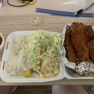 Split fish &amp; tonkatsu plates
