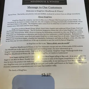 menu