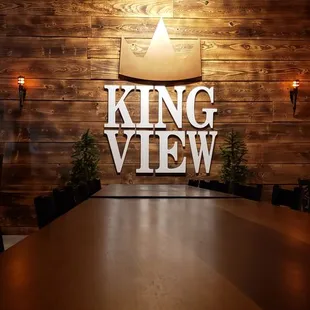 Mead hall style seating for large parties.