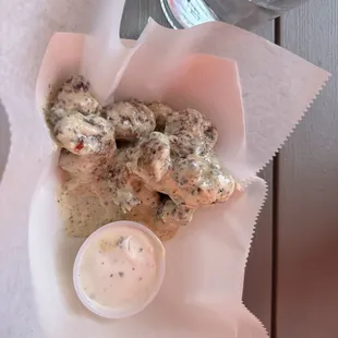 Half basket of garlic parm ceasar boneless wings