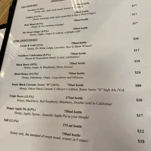 Their menu
