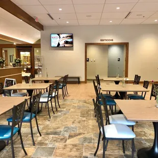 Indoor seating at the cafe