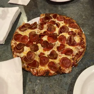 10&quot; double pepperoni and double cheese