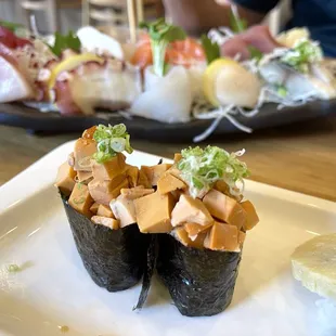Monkfish liver nigiri - very good quality and delicious (10/2024)