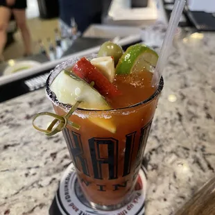 Bloody Mary with Sideshow Spirits , jalapeño vodka and Kinkader devils gap beer