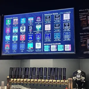 Beer menu board