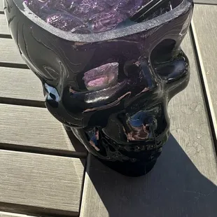 The Dryad served in a sweet purple glass skull!