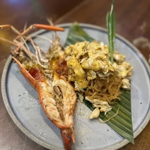 Prawn and crab pad Thai part of a la carte staff meal