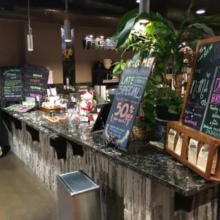 The counter was very decorated and cute.