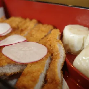 a close up of a plate of food