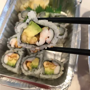 Shrimp Peanut Avocado (4) - Never had a roll with a peanut in it! I loved the uniqueness and crunchy, but it was dry