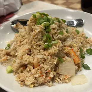 a plate of fried rice