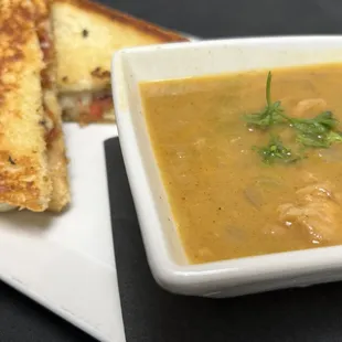 Soup and Grilled Deluxe Cheese