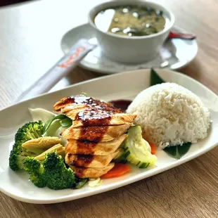 Lunch Special: Chicken Teriyaki with Jasmiine Rice &amp; Miso Soup