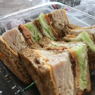 Turkey club on wheat. Nicely toasted. No frills, no thrills but a solid sandwich.