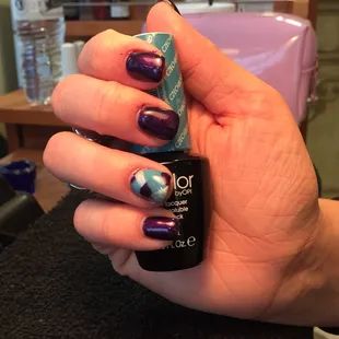 Solar nails with herringbone gelish