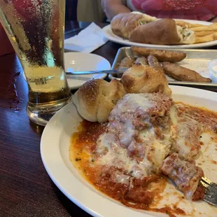 Showing off the Italian Sausage in the lasagna