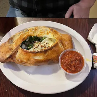 Calzone with a bunch of veggies
