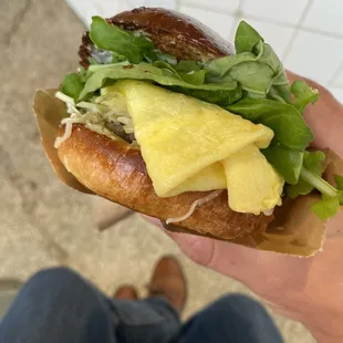 Breakfast sandwich with sausage