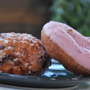 two donuts on a plate