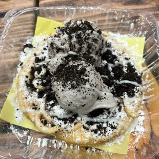 Cookies and  cream funnel cake.