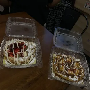 Strawberry cheesecake Funnel cake  &amp;  Taste of Heaven Pecan Pralines
