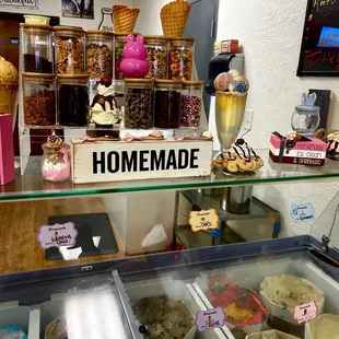 a display of homemade ice cream
