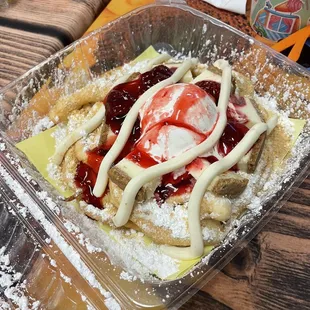 Strawberry Cheesecake Funnel Cake