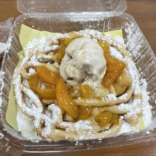 Peach Cobbler Funnel Cake