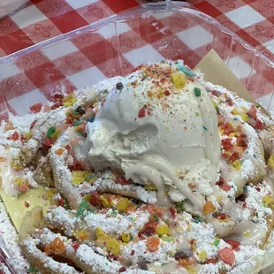 Fruity Pebbles Funnel Cake