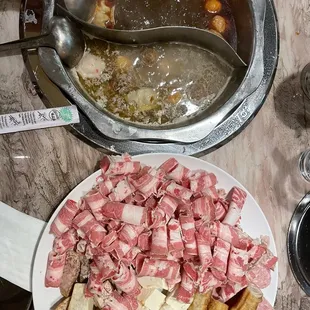 chicken broth and szechuan broth