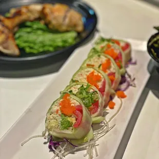 Cucumber Wrapped &amp; Hamachi Kama