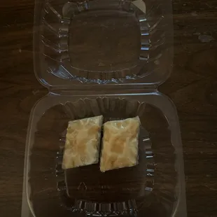 They charged me $6.99 for two, bite-sized pieces of baklava.